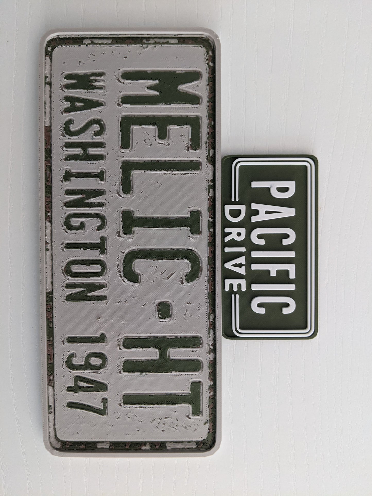 Pacific Drive Inspired Iconic License Plate, Gaming Room Decor, Desk Ornament, Video Game Collectible, Gamer Gift, Car Lover Gift, Wall Art
