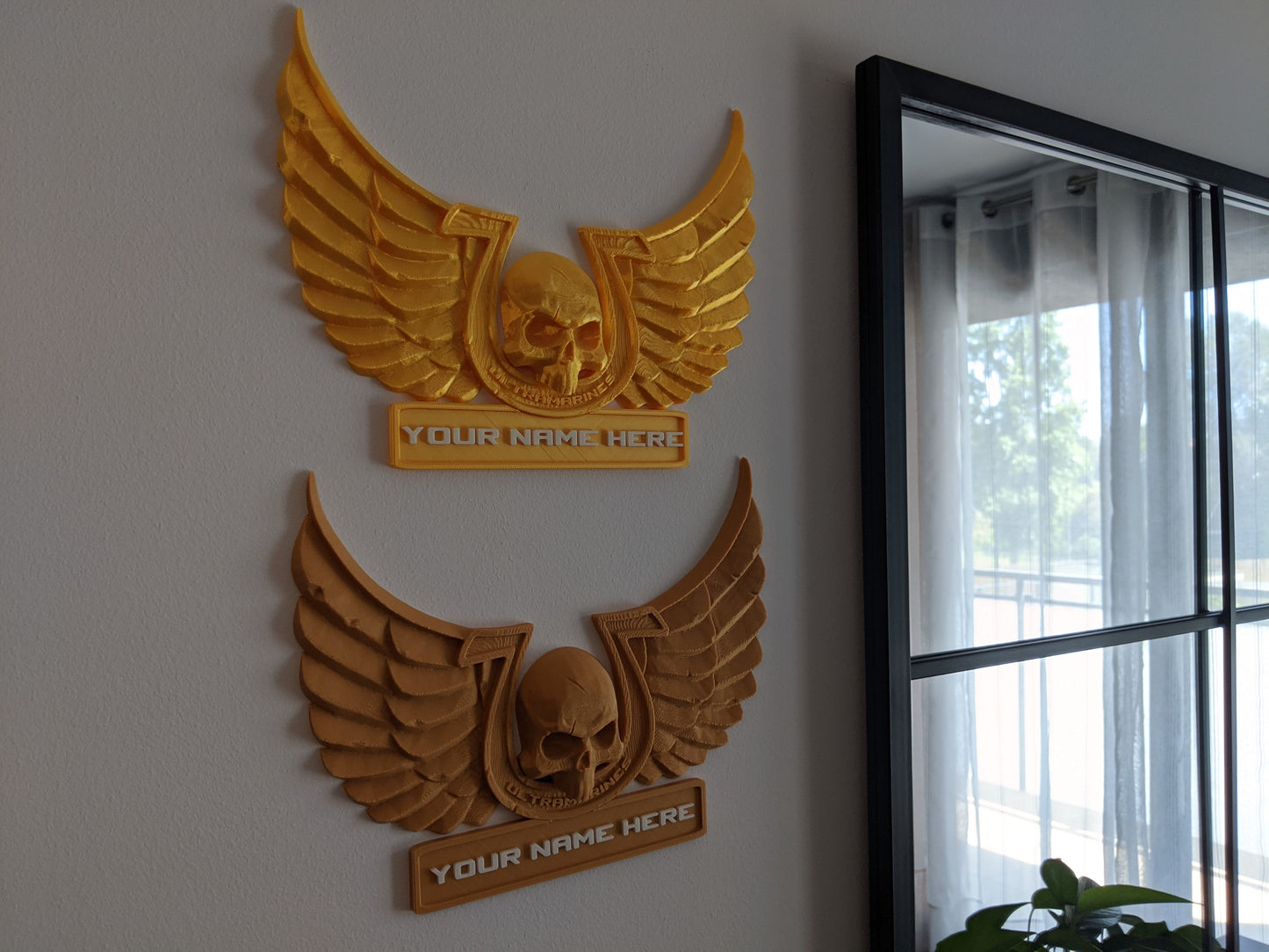 Space Marine 2 Inspired personalized plate, winged skull poster, gift for gamers, warhammer 40k