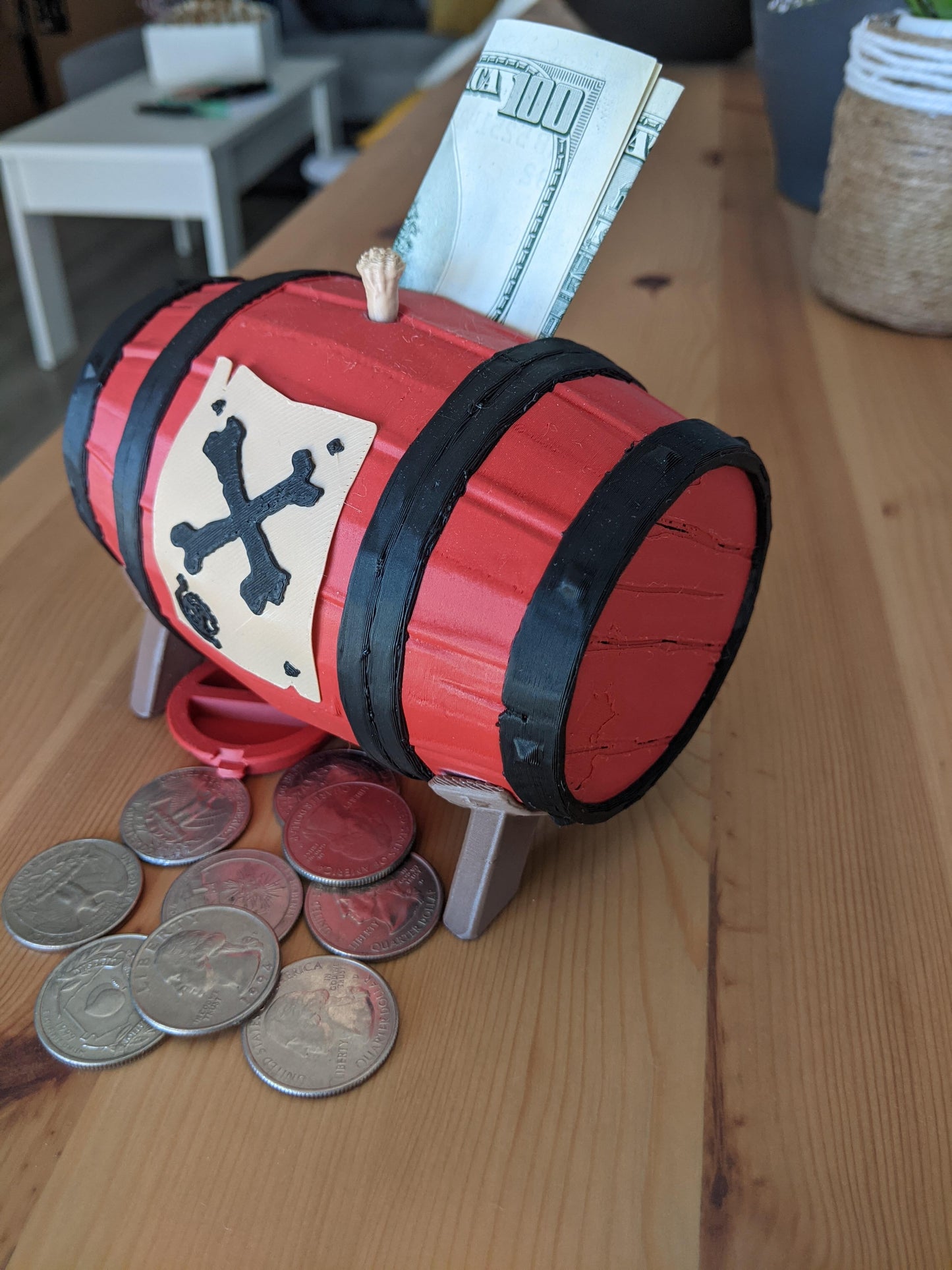 Sea of Thieves Gunpowder Barrel Keg Money Box, Gaming Piggy Bank, Birthday Gift Box, pirate-theme savings bank, gaming accessories desk deco