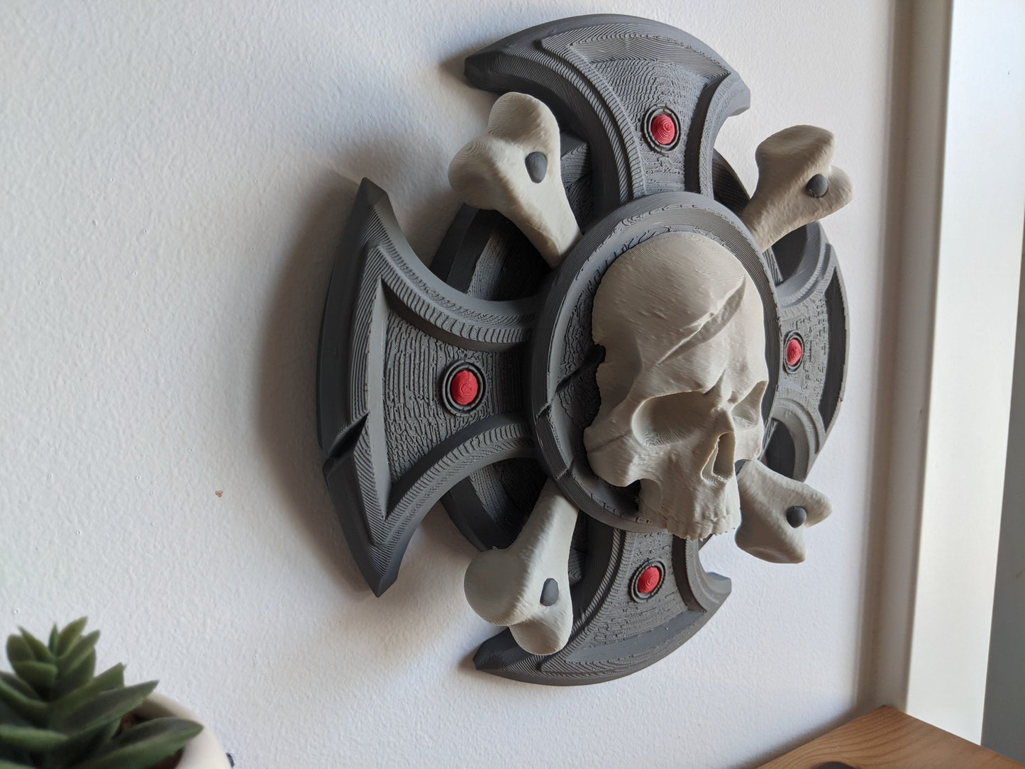 Space Marine 2 Inspired Crux Terminatus Wall Art Plate Plaque, Warhammer 40k Skull Poster, Gift for Gamers, Gaming Room Decor