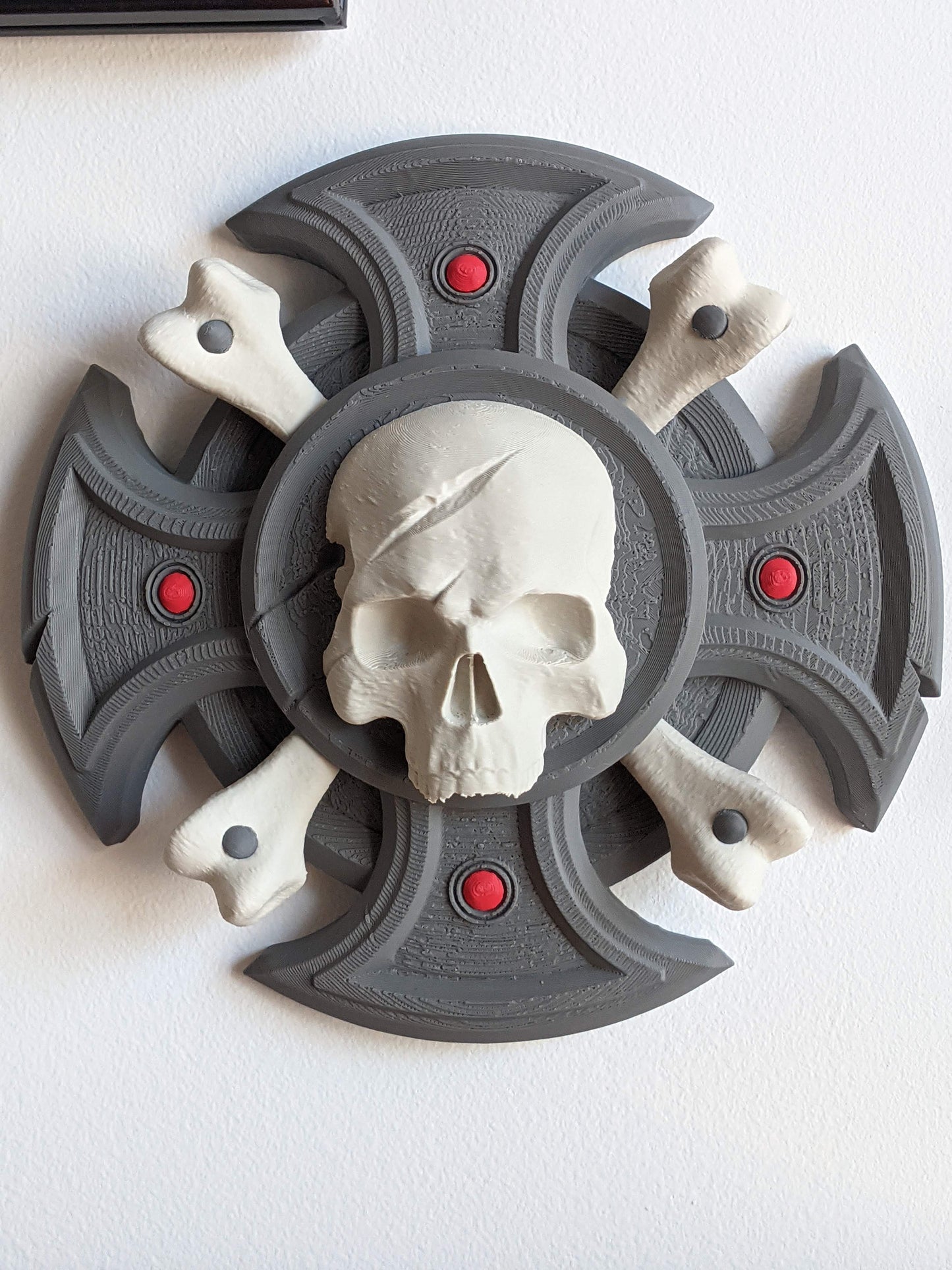 Space Marine 2 Inspired Crux Terminatus Wall Art Plate Plaque, Warhammer 40k Skull Poster, Gift for Gamers, Gaming Room Decor