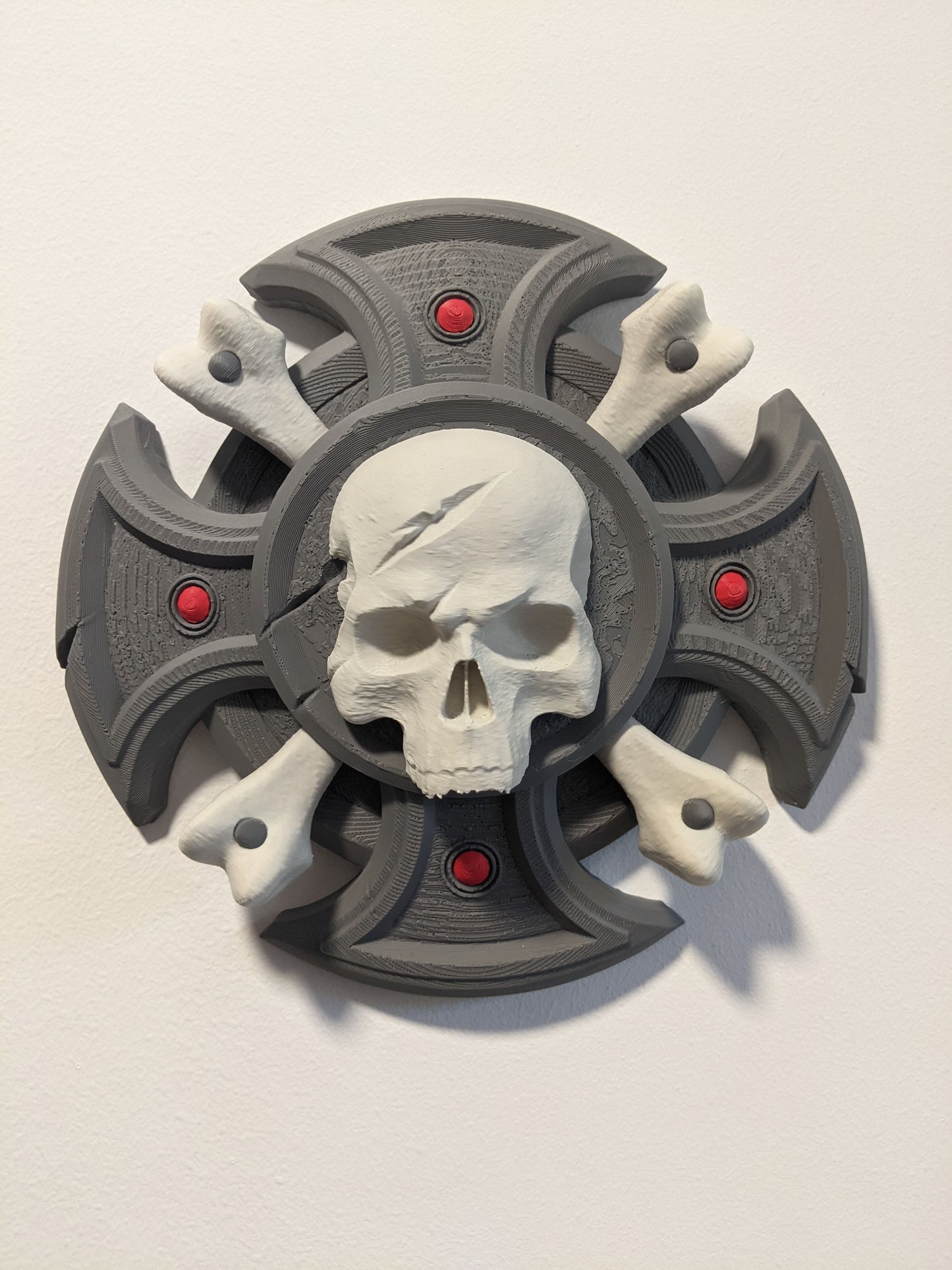 Space Marine 2 Inspired Crux Terminatus Wall Art Plate Plaque, Warhammer 40k Skull Poster, Gift for Gamers, Gaming Room Decor