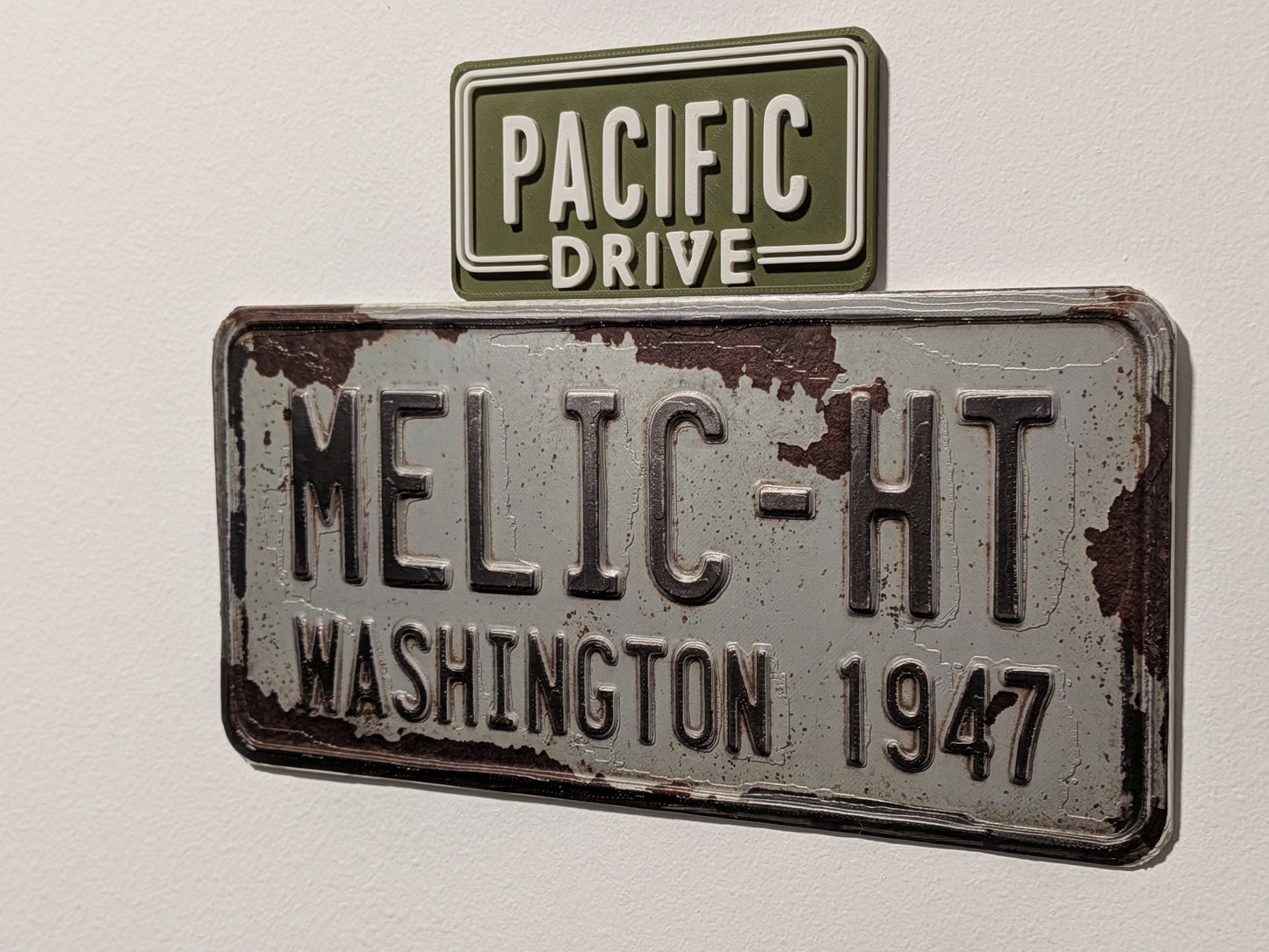 Pacific Drive License 3D Plate: Gaming Room Decor, Car Lover Gift