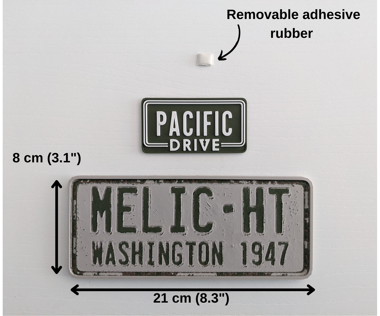 Pacific Drive Inspired Iconic License Plate, Gaming Room Decor, Desk Ornament, Video Game Collectible, Gamer Gift, Car Lover Gift, Wall Art