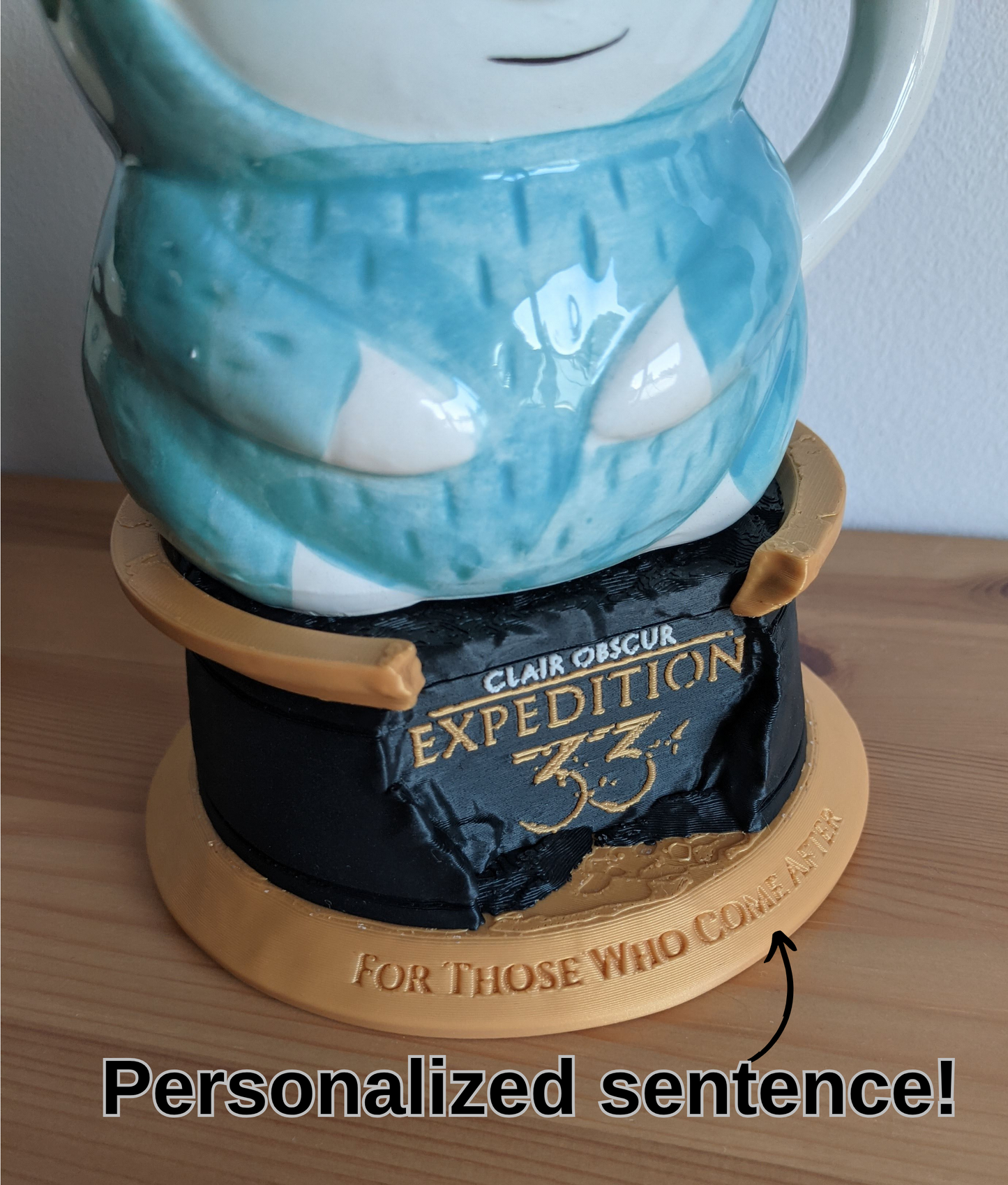 Clair Obscur: Expedition 33 Inspired Customizable engraving Cup Holder & Desk Organizer | Gaming Room Decor | Personalized Gift | Desk Setup
