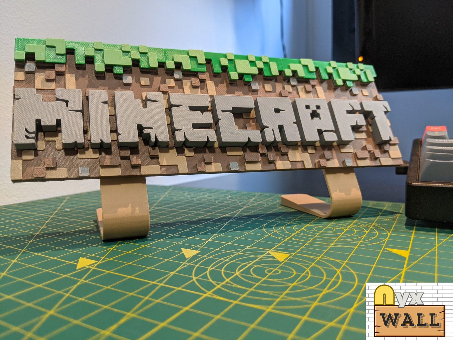 Minecraft Gaming Room Sign Lighting Wall and Desk Gift Ideas for Gamers | Wall Deco Birthday Gifts | Gaming Poster | Modular Figurine Stand