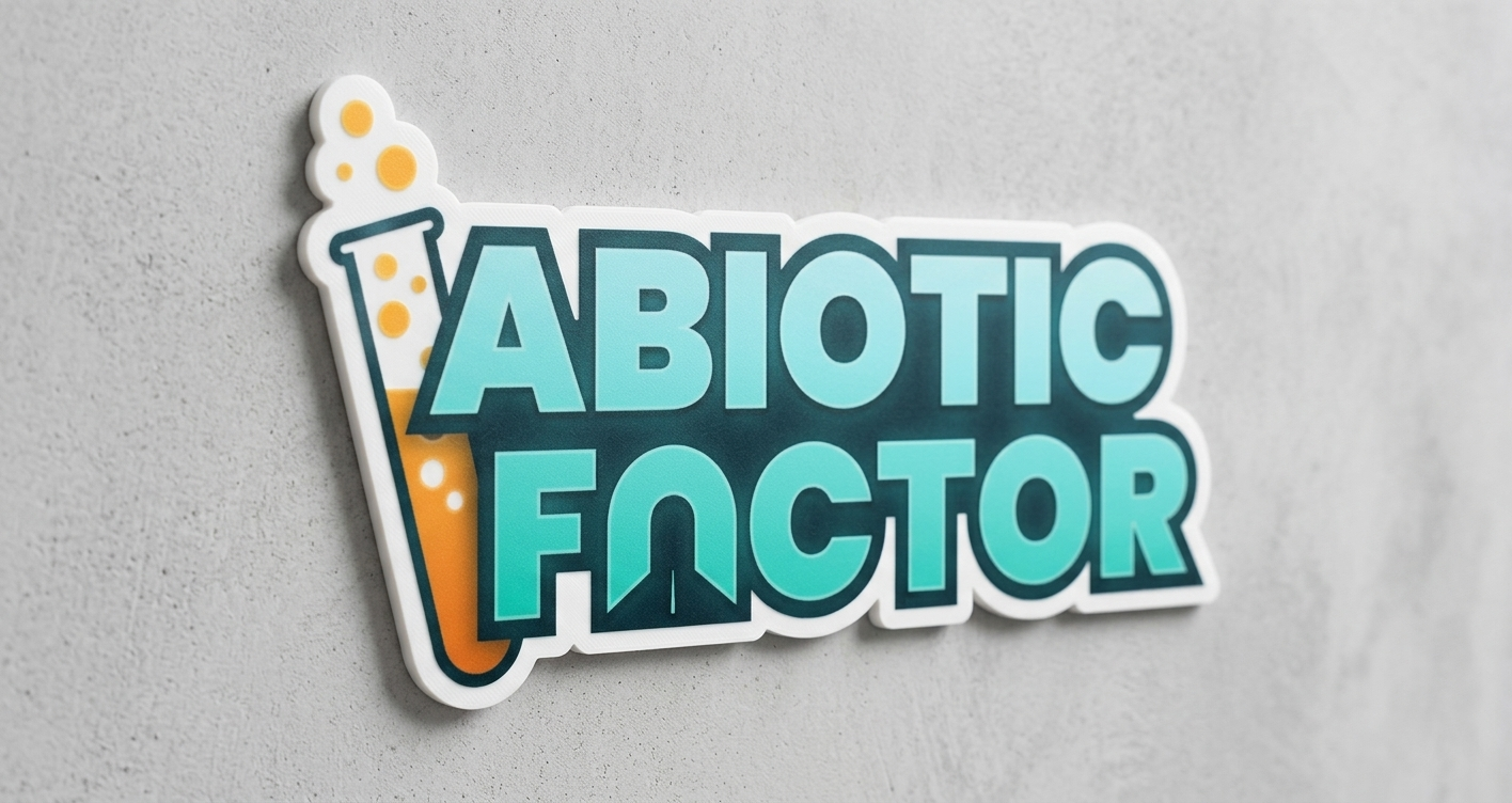 Abiotic Factor Gaming Wall Logo Sign | Gamer Room Decor