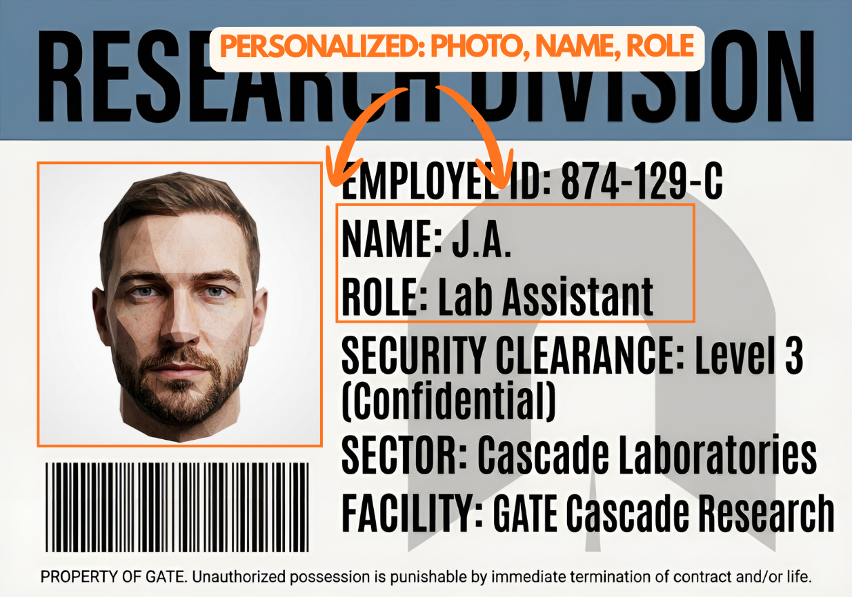 Abiotic Factor Personalized ID Card | Game Prop Badge | Gamer Gift