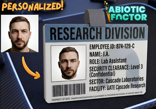 Abiotic Factor Personalized ID Card | Game Prop Badge | Gamer Gift