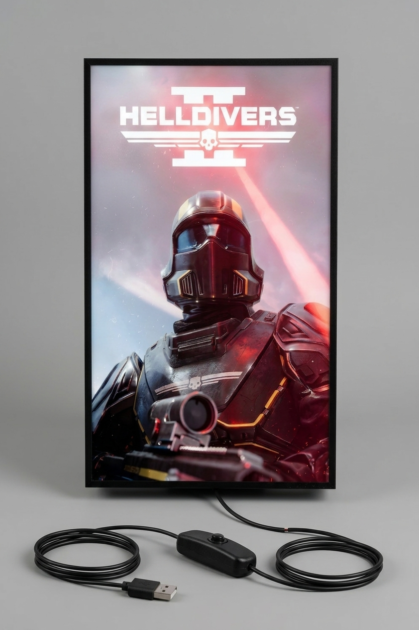 Baldur's Gate 3 LED Lightbox Gaming Poster | Custom Game Light Box | Gamer Room Decor | USB LED Frame
