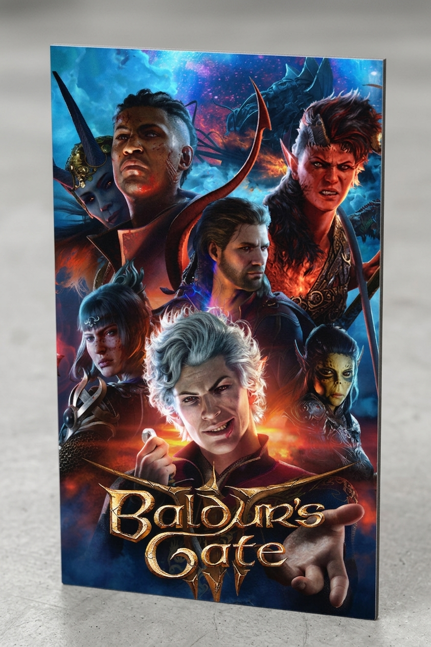 Baldur's Gate 3 LED Lightbox Gaming Poster | Custom Game Light Box | Gamer Room Decor | USB LED Frame