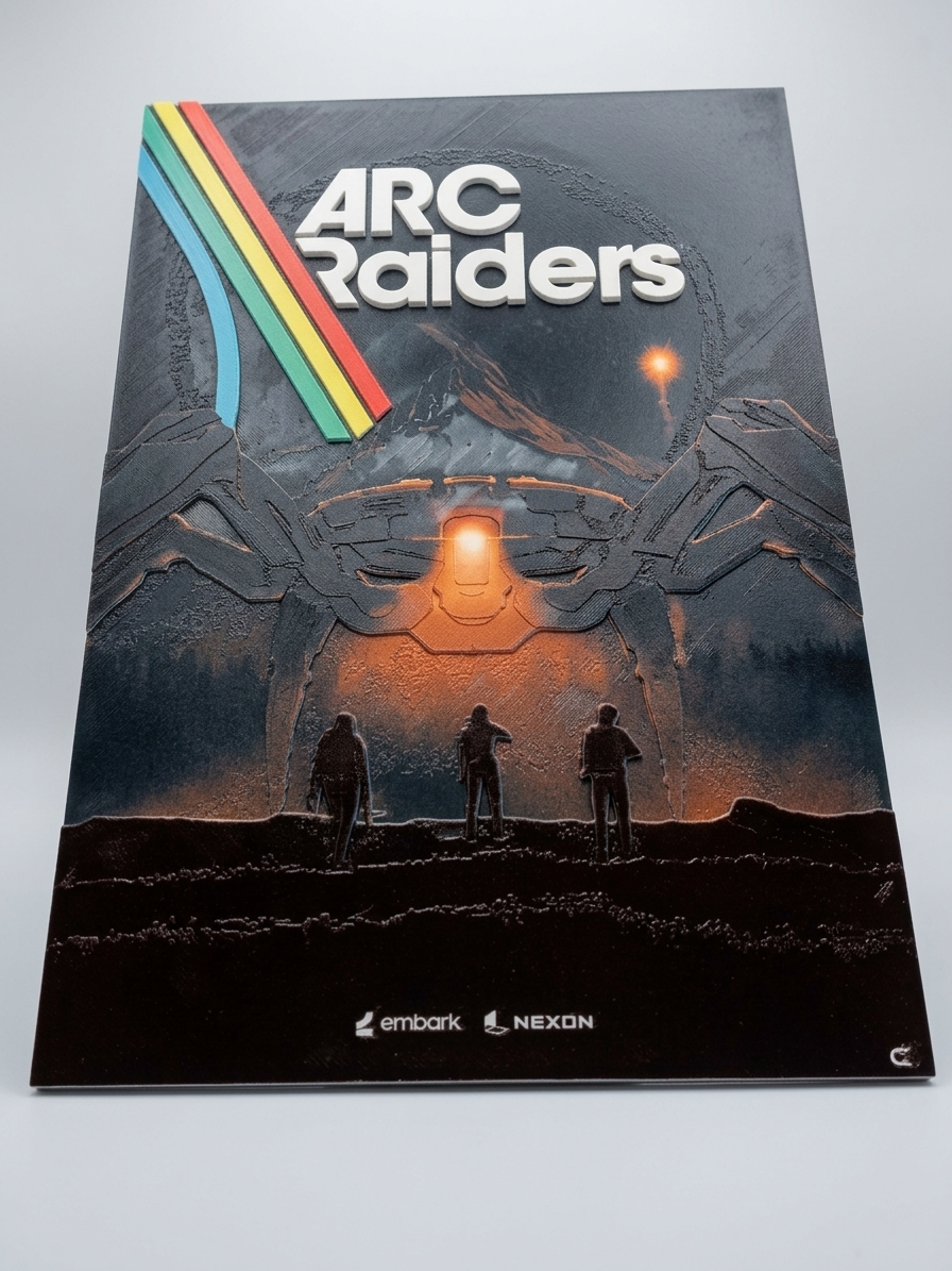 ARC Raiders 3D Relief Poster | Sci-Fi Gaming Wall Art | 3D Printed UV Poster | Futuristic Gamer Decor | Video Game Gift | Unique Wall Art