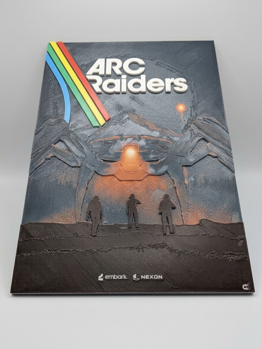 ARC Raiders 3D Relief Poster | Sci-Fi Gaming Wall Art | 3D Printed UV Poster | Futuristic Gamer Decor | Video Game Gift | Unique Wall Art