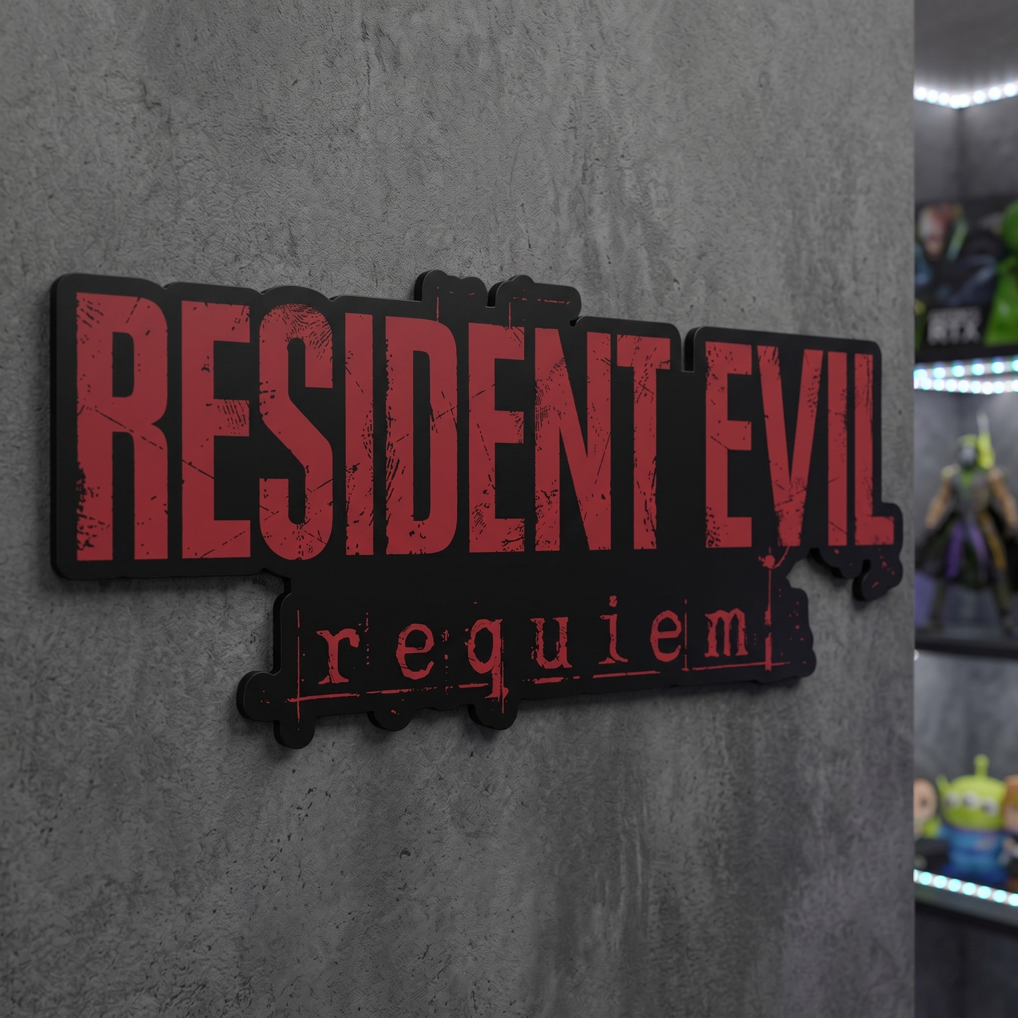 Resident Evil Requiem Gaming Wall Logo Sign | Gamer Room Decor