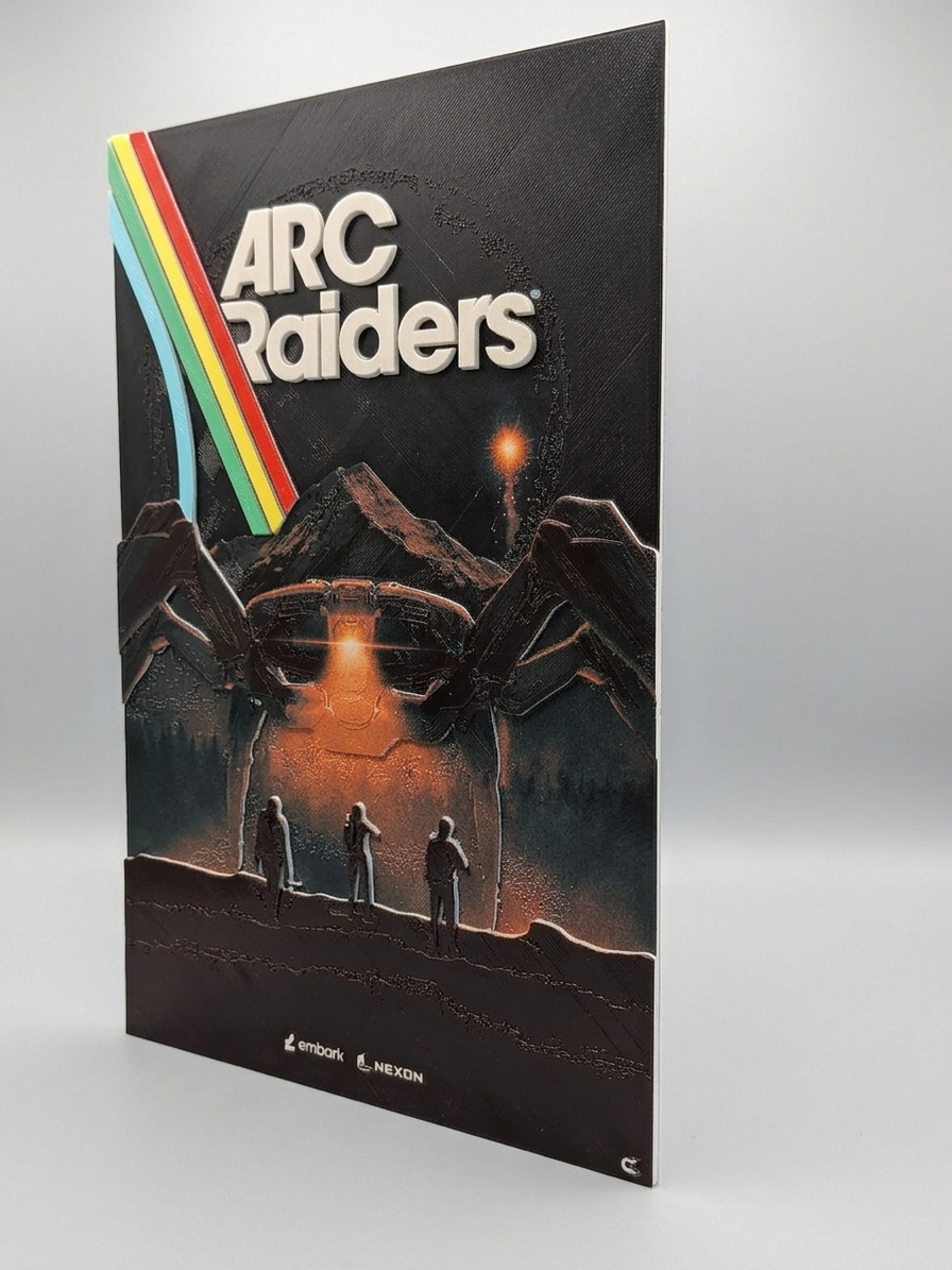 ARC Raiders 3D Relief Poster | Sci-Fi Gaming Wall Art | 3D Printed UV Poster | Futuristic Gamer Decor | Video Game Gift | Unique Wall Art