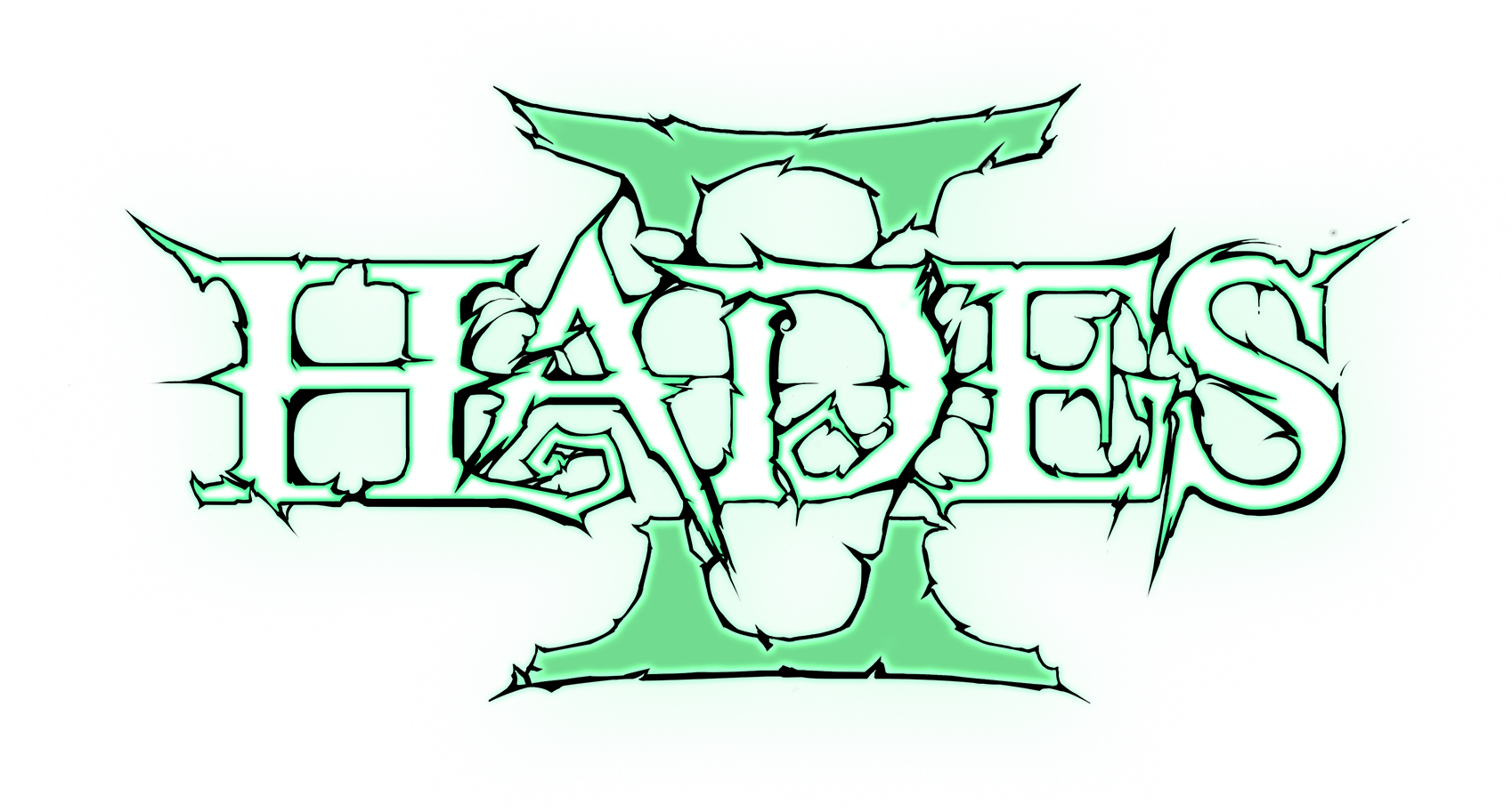 Green and white stylized text logo on a white background