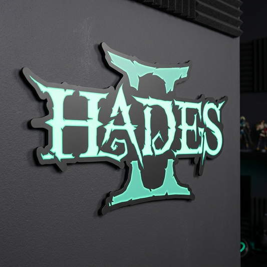 Glowing 'Hades' logo on a dark background