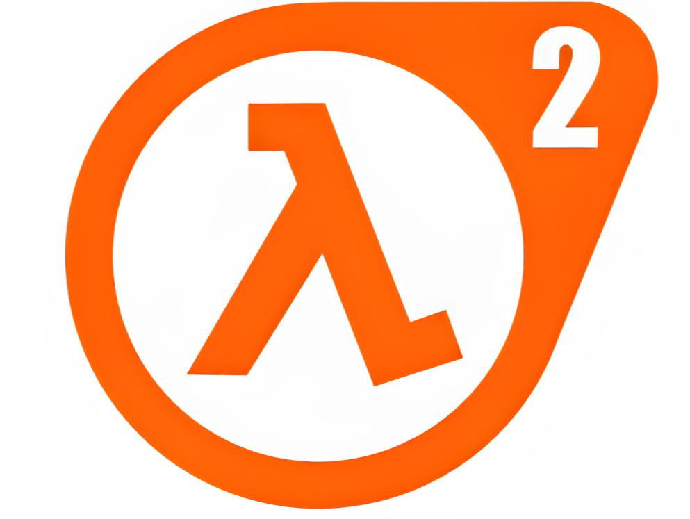 Orange and white logo with a lambda symbol and number 2 on a white background
