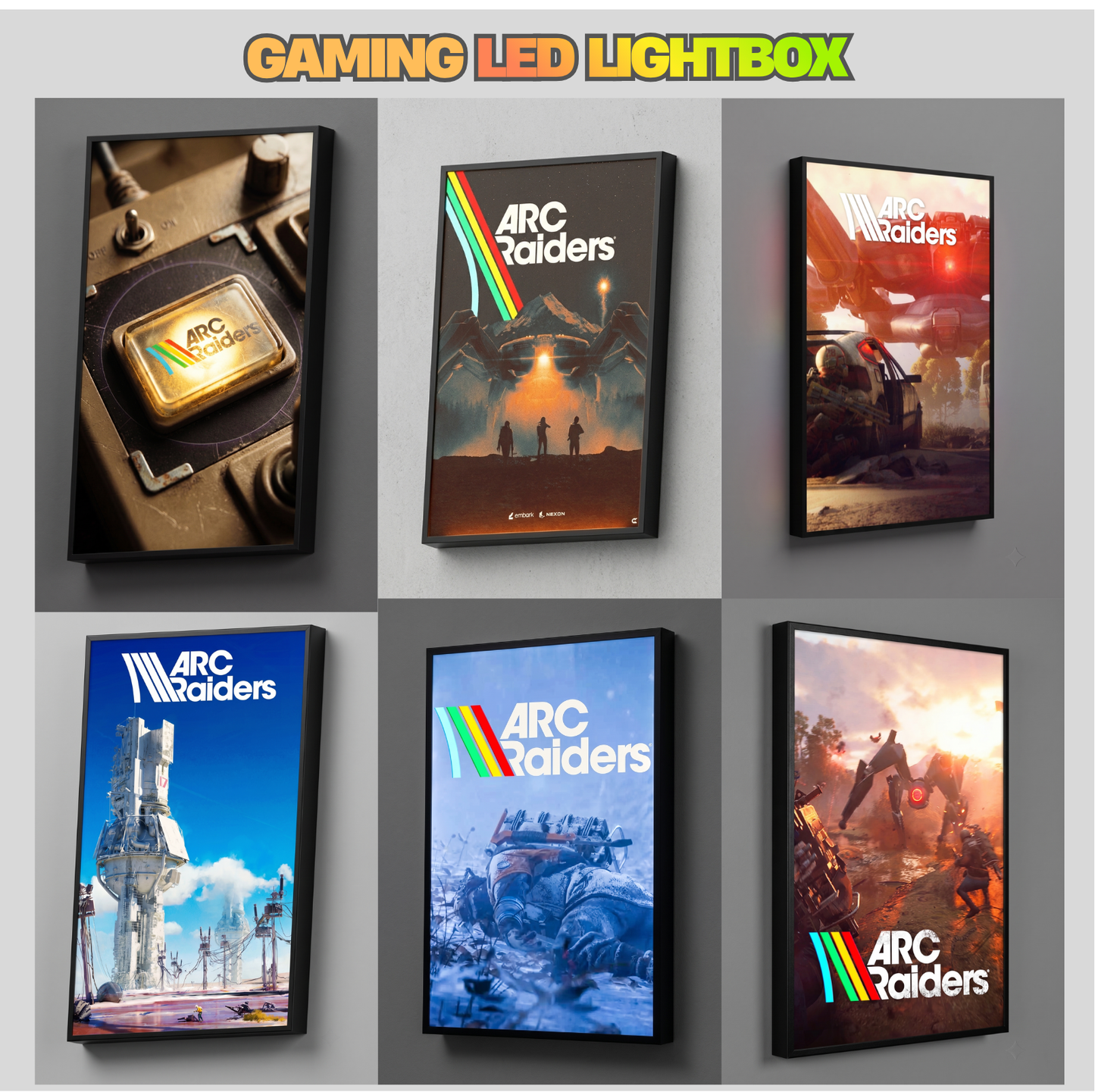 Arc Raiders LED Lightbox Gaming Poster | Custom Game Light Box | Gamer Room Decor | USB LED Frame