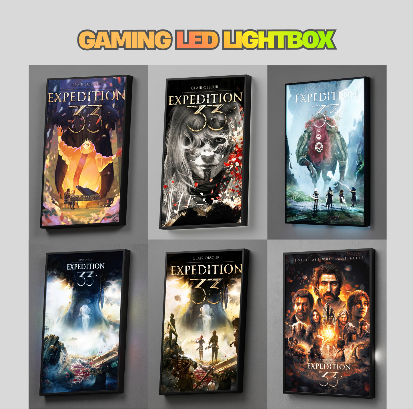 Clair Obscur: Expedtion 33 LED Lightbox Gaming Poster | Custom Game Light Box | Gamer Room Decor | USB LED Frame