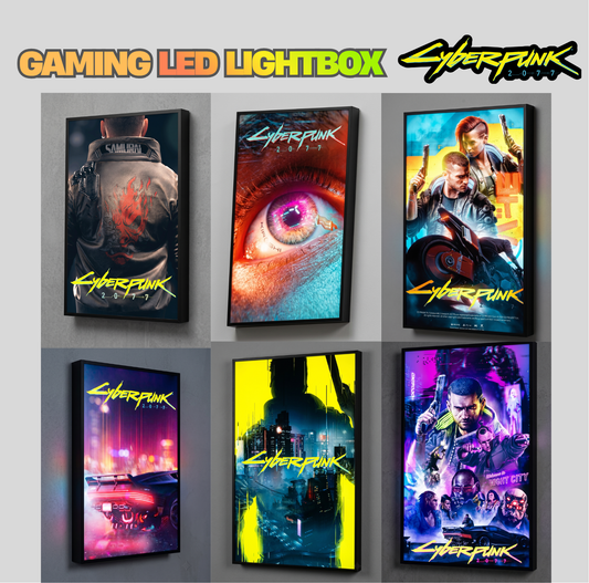 Cyberpunk 2077 LED Lightbox Gaming Poster | Custom Game Light Box | Gamer Room Decor | USB LED Frame