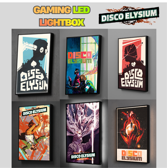 Disco Elysium LED Lightbox Gaming Poster | Custom Game Light Box | Gamer Room Decor | USB LED Frame