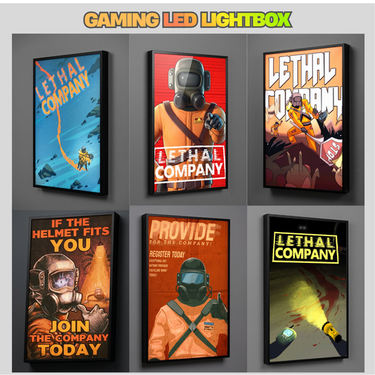 Lethal Company LED Lightbox Gaming Poster | Custom Game Light Box | Gamer Room Decor | USB LED Frame