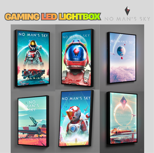 No Man's Sky LED Lightbox Gaming Poster | Custom Game Light Box | Gamer Room Decor | USB LED Frame