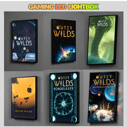 Outer Wilds LED Lightbox Gaming Poster | Custom Game Light Box | Gamer Room Decor | USB LED Frame