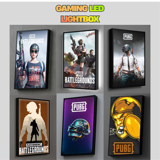 PubG Battleground LED Lightbox Gaming Poster | Custom Game Light Box | Gamer Room Decor | USB LED Frame