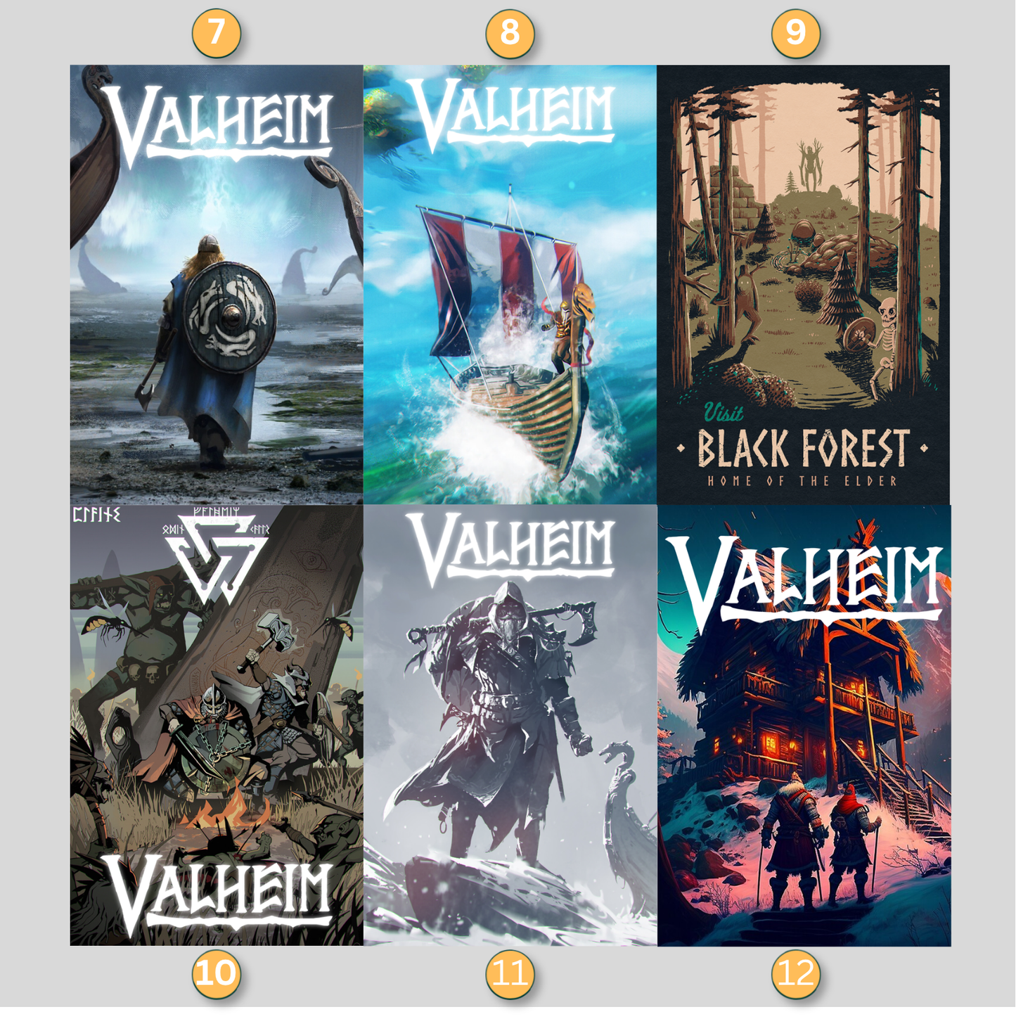 Valheim LED Lightbox Gaming Poster | Custom Game Light Box | Gamer Room Decor | USB LED Frame