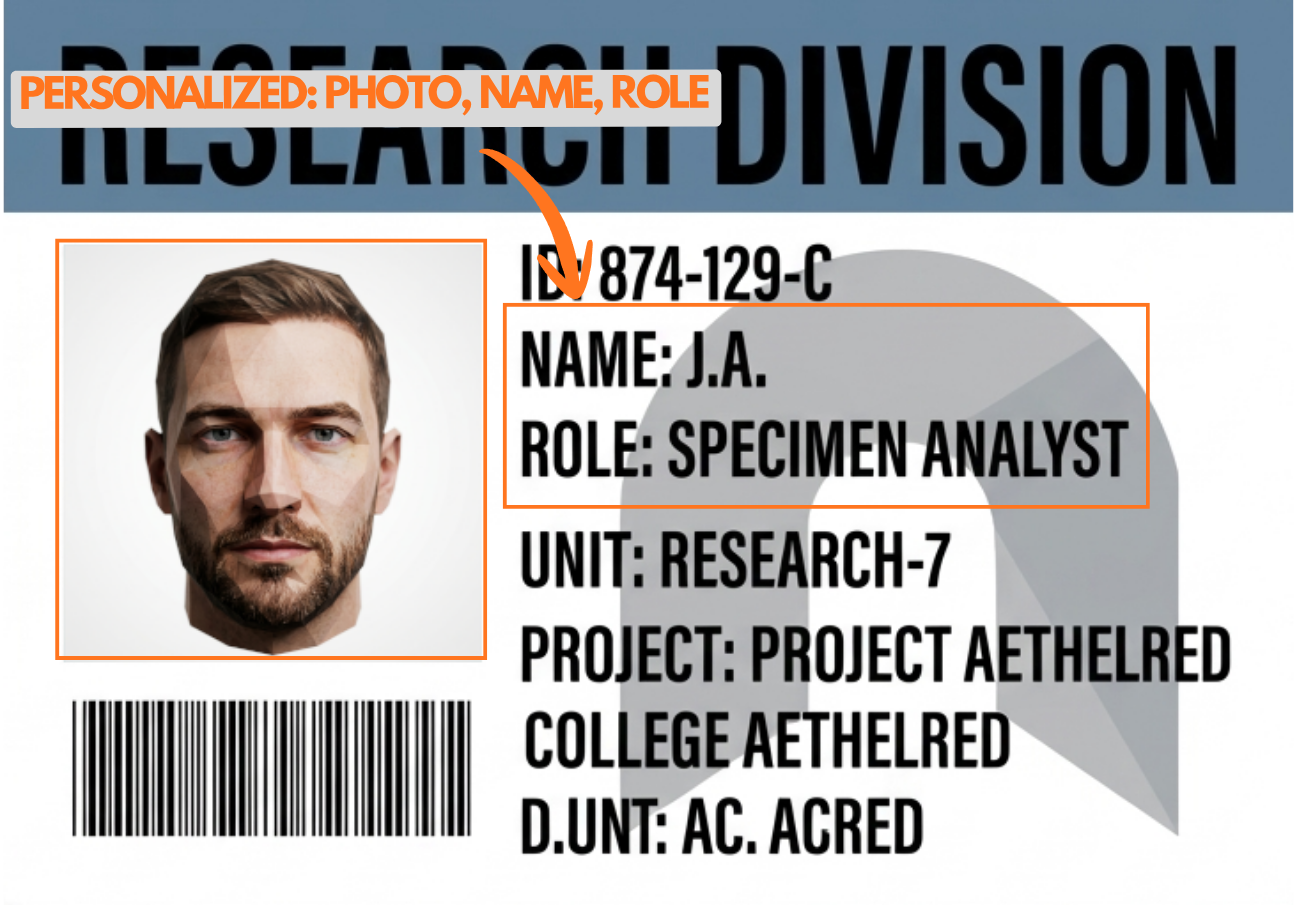 Abiotic Factor Personalized ID Card | Game Prop Badge | Gamer Gift