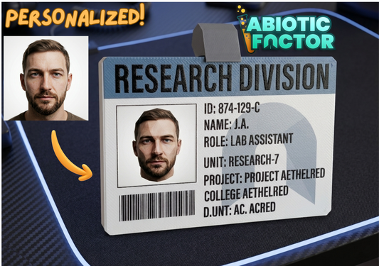 Abiotic Factor Personalized ID Card | Game Prop Badge | Gamer Gift
