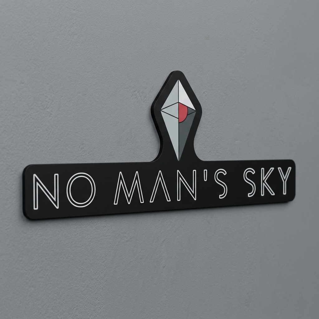 No Man's Sky logo on a gray background