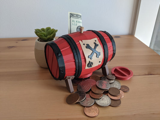 Sea of Thieves Gunpowder Barrel Keg Money Box, Gaming Piggy Bank, Birthday Gift Box, pirate-theme savings bank, gaming accessories desk deco