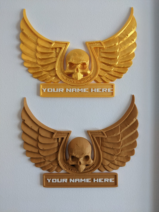 Space Marine 2 Inspired personalized plate, winged skull poster, gift for gamers, warhammer 40k