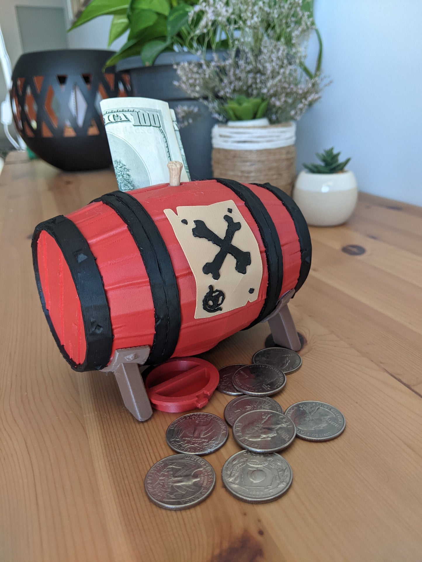 Sea of Thieves Gunpowder Barrel Keg Money Box, Gaming Piggy Bank, Birthday Gift Box, pirate-theme savings bank, gaming accessories desk deco