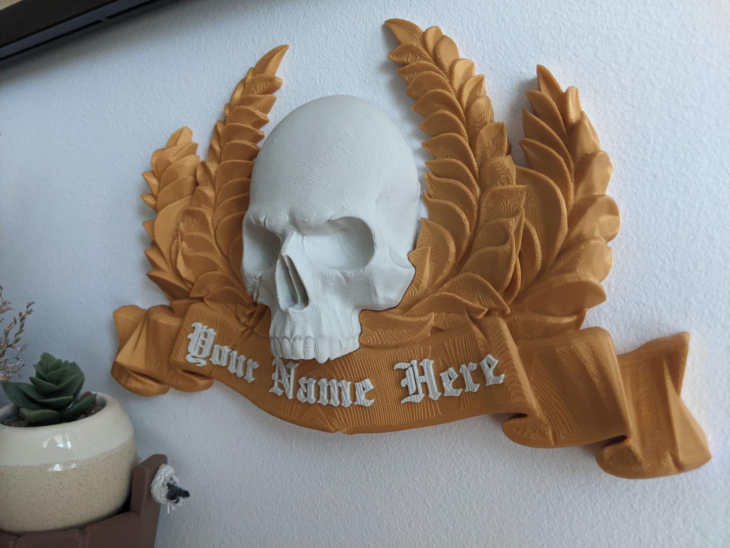 Space Marine 2 Inspired personalized plate, imperial laurel skull poster, gift for gamers, warhammer 40k
