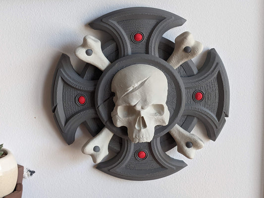 Space Marine 2 Inspired Crux Terminatus Wall Art Plate Plaque, Warhammer 40k  Skull Poster, Gift for Gamers, Gaming Room Decor