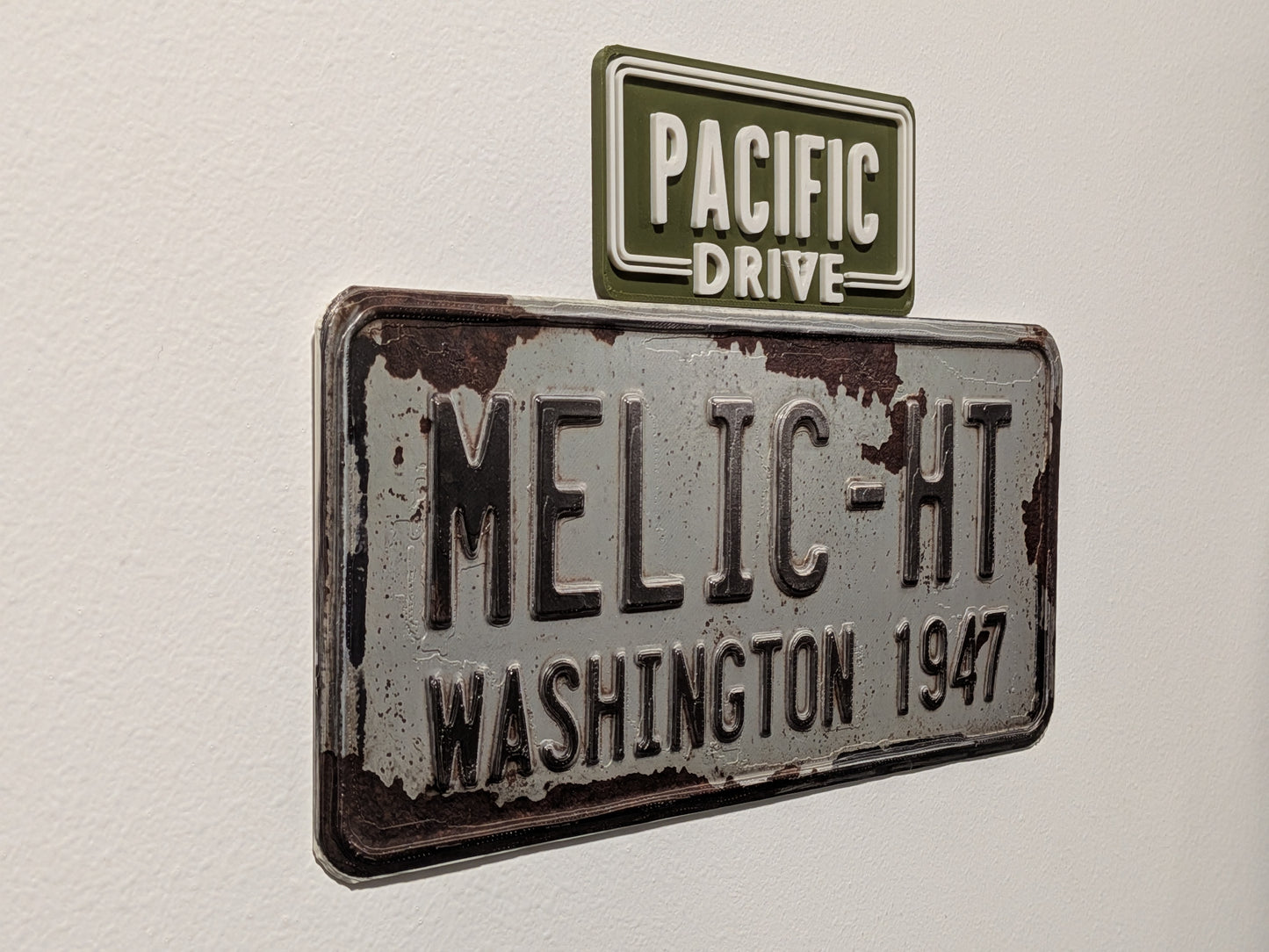Pacific Drive License 3D Plate: Gaming Room Decor, Car Lover Gift