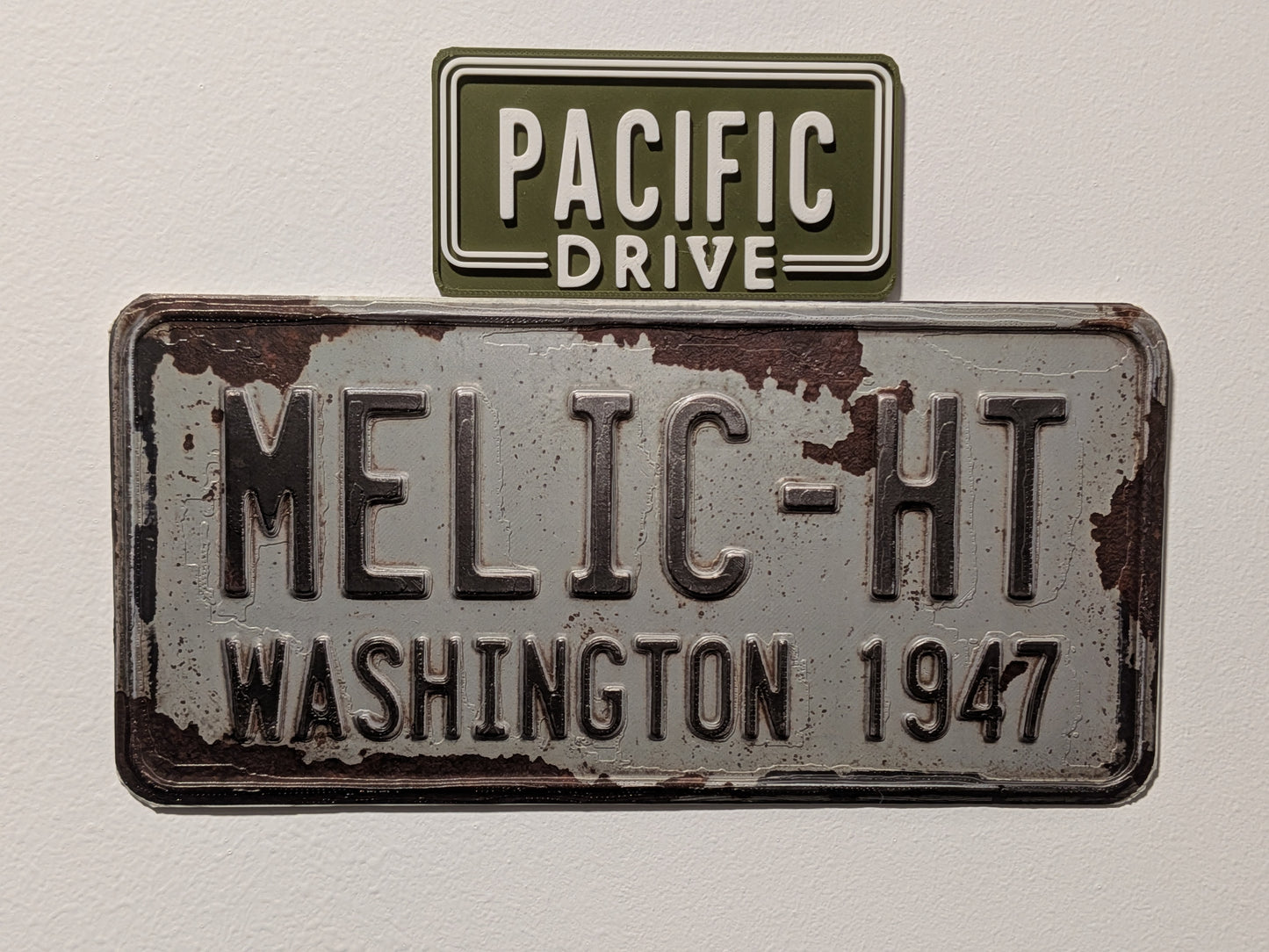 Pacific Drive License 3D Plate: Gaming Room Decor, Car Lover Gift