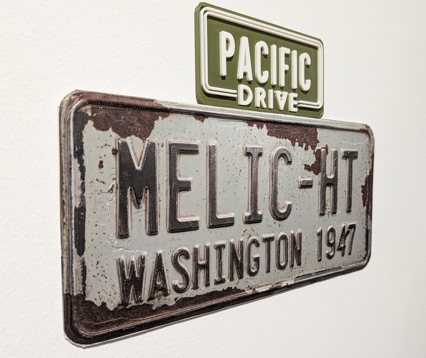 Pacific Drive License 3D Plate: Gaming Room Decor, Car Lover Gift