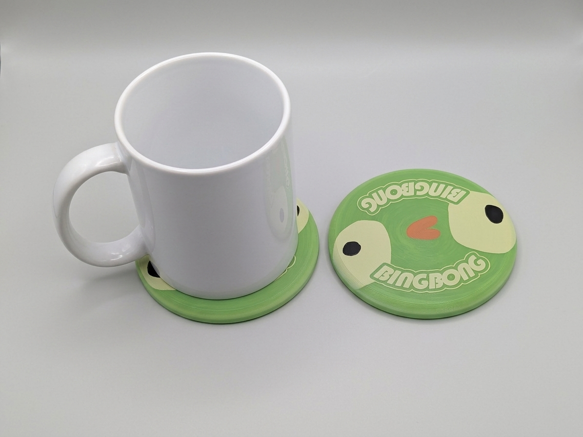 Peak Game Bing Bong Jonathan Frisbee 4" Coaster, Cup Holder, Gamer Gift