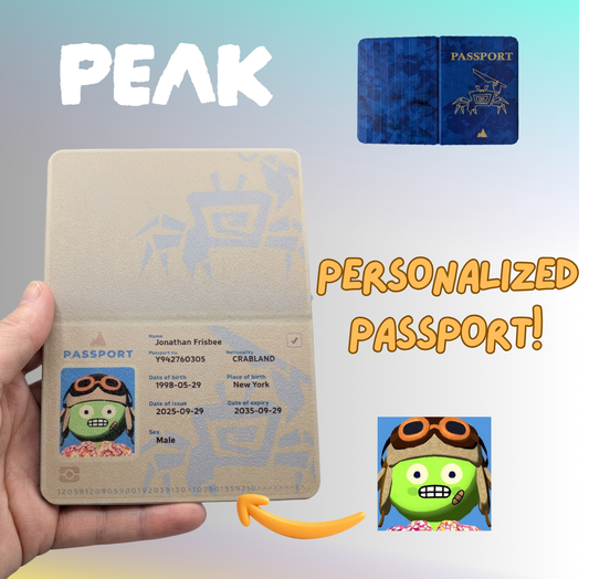 Peak Game Personalized Passport Prop | Custom Avatar ID Book | Gamer Gift | Fake Passport Replica | Cosplay Collectible