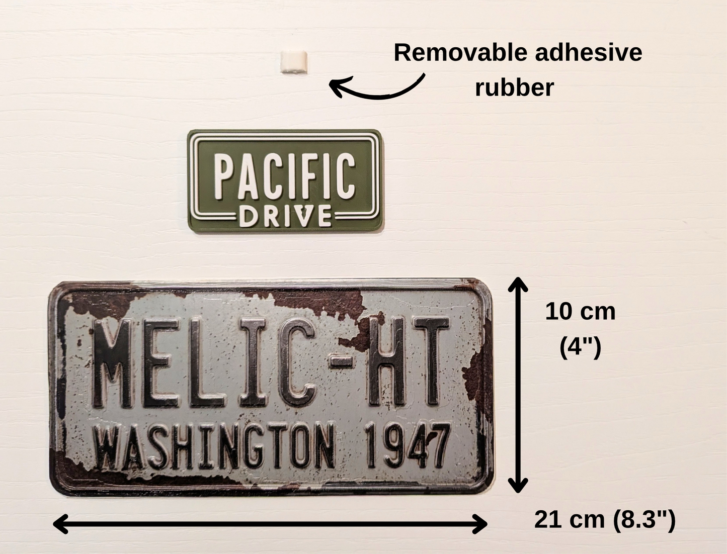Pacific Drive License 3D Plate: Gaming Room Decor, Car Lover Gift