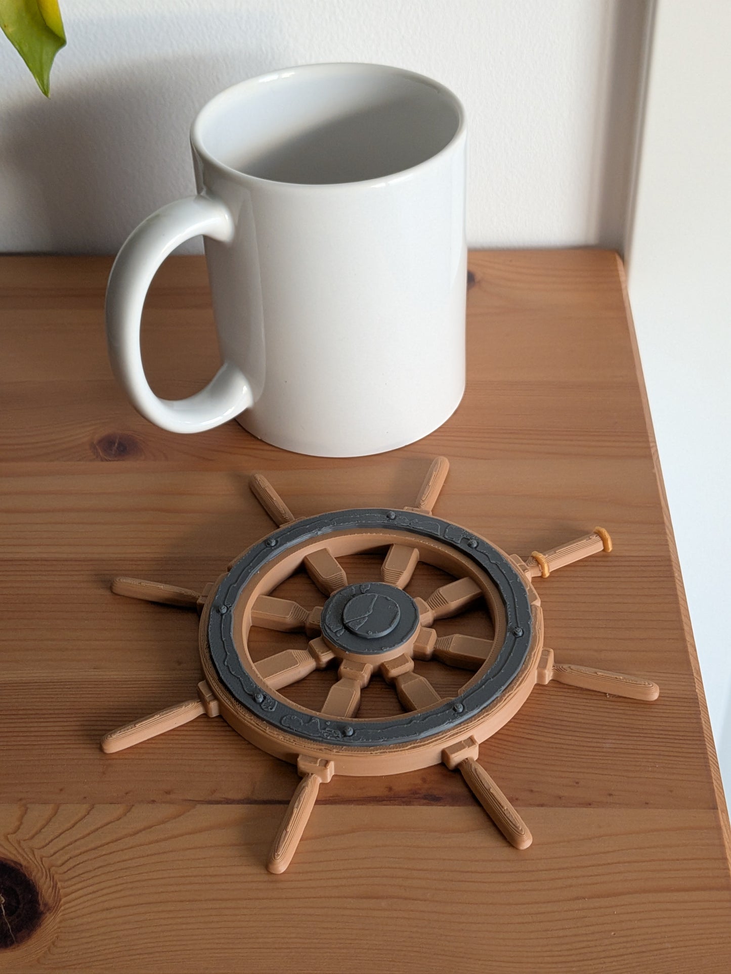 Sea of Thieves Inspired Pirate Sailor Wheel Cupholder | Gamer Desk Decor | Gaming Desk Accessory | Coaster for Gamers & Streamers