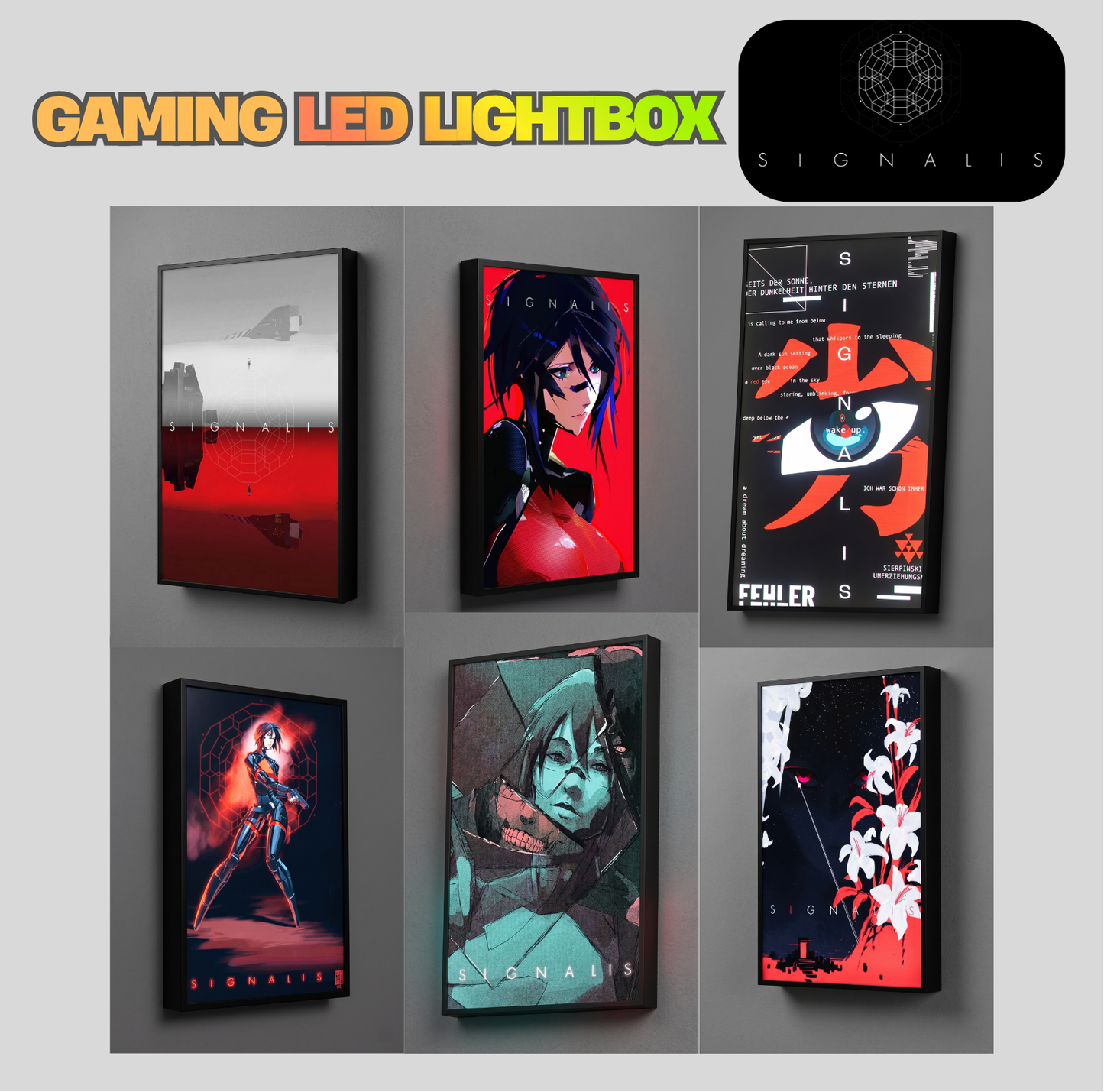 Signalis LED Lightbox Gaming Poster | Custom Game Light Box | Gamer Room Decor | USB LED Frame