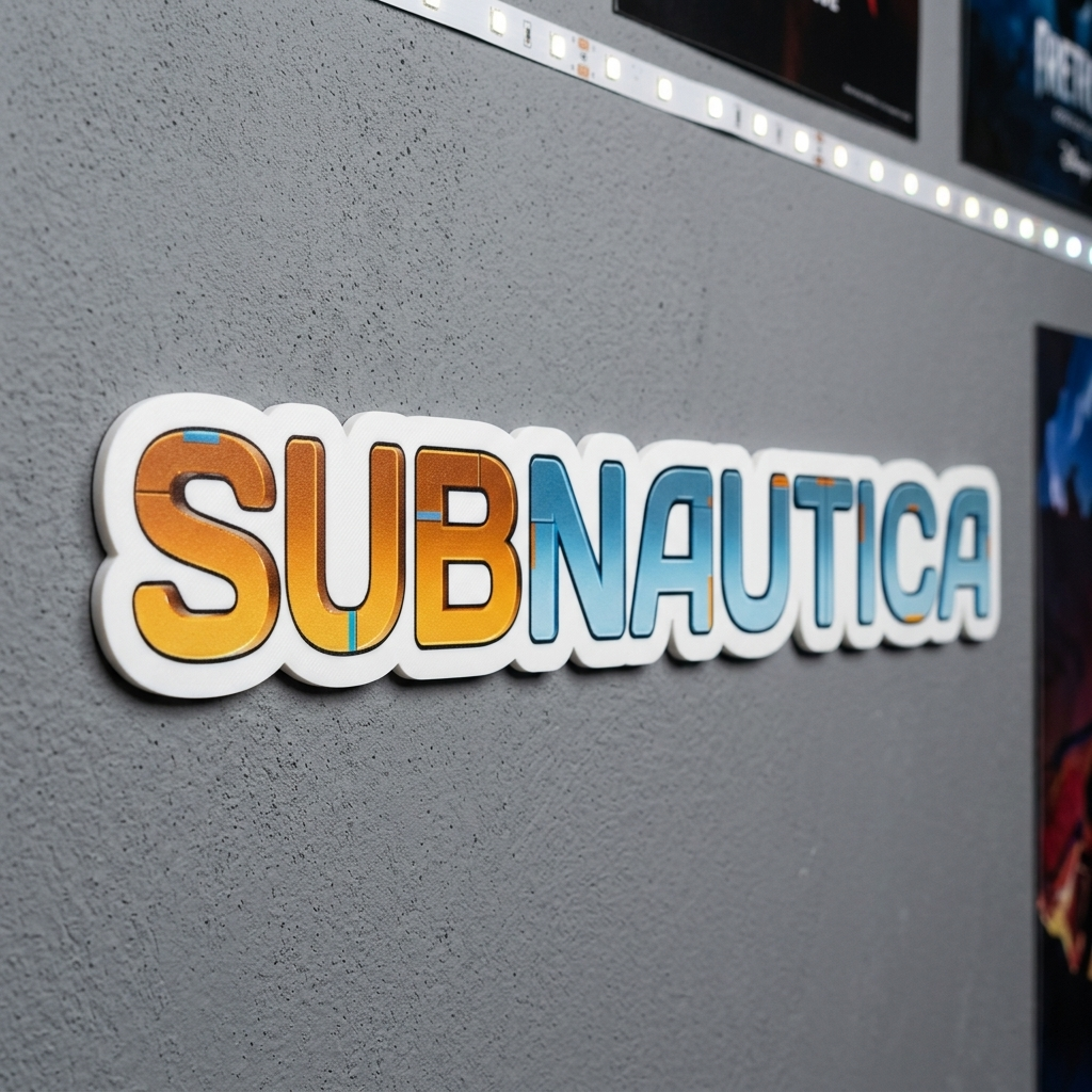 Subnautica Gaming Wall Logo Sign | Gamer Room Decor