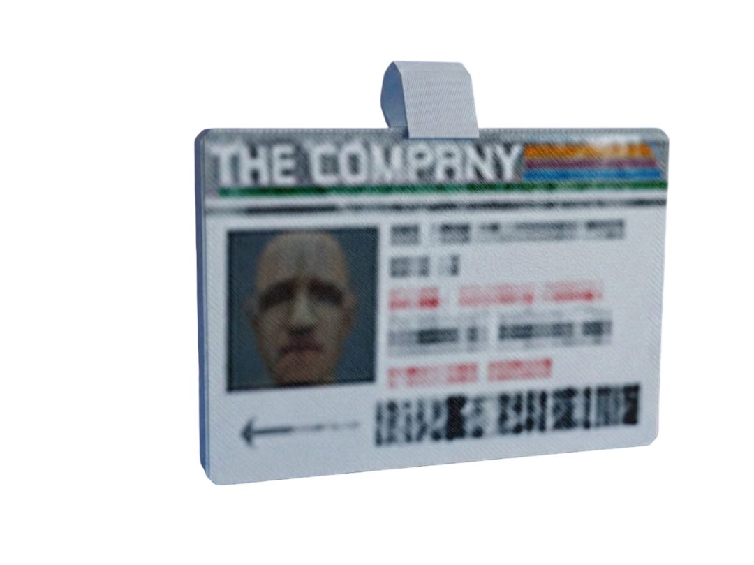 ID card with a photo and text on a white background