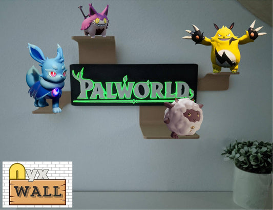 Palworld Gaming Room Sign Lighting Wall and Desk Gift Ideas for Gamers | Wall Deco Birthday Gifts | Gaming Poster | Modular Figurine Stand